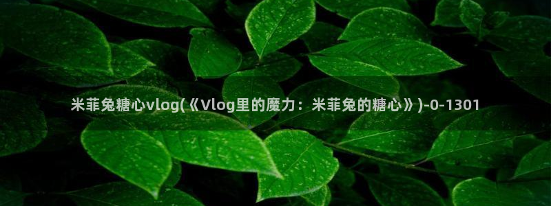 糖心心vlog：米菲兔糖心vlog(《Vlog里的魔力：米菲兔的糖心》)